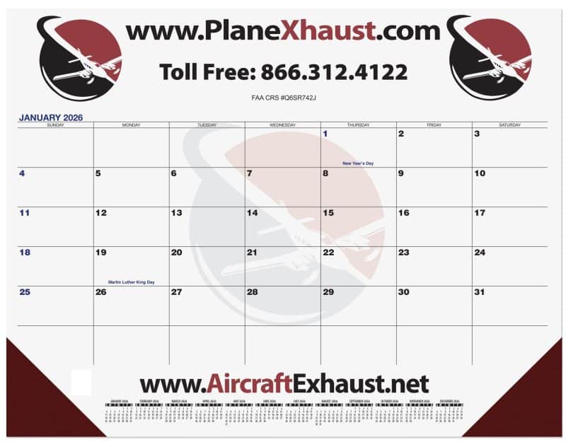 Custom Blue & Black Calendar Desk Pad w/2 Color Imprint (21 ¾"x 17")