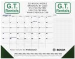 Custom Blue & Black Calendar Desk Pad w/Side Note Lines & 2 Color Imprint (21 ¾"x 17")
