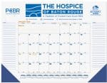 Custom Blue & Gold Calendar Desk Pad w/1 Color Imprint (21 ¾"x 17")