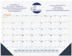 Custom Blue & Gold Calendar Desk Pad w/13 Sheets & 1 Color Imprint (21 ¾"x 17")