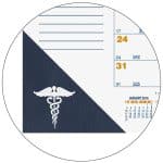 Custom Blue & Gold Calendar Desk Pad w/13 Sheets & 1 Color Imprint (21 ¾"x 17") - 2