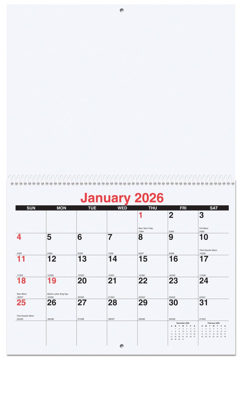 Custom Custom 13 Photo Wall Calendar w/Coil Binding (10 5/8"x 18 ¼") - 1