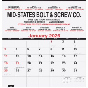 Custom Deluxe Wall Pad Calendar w/2 Color Imprint