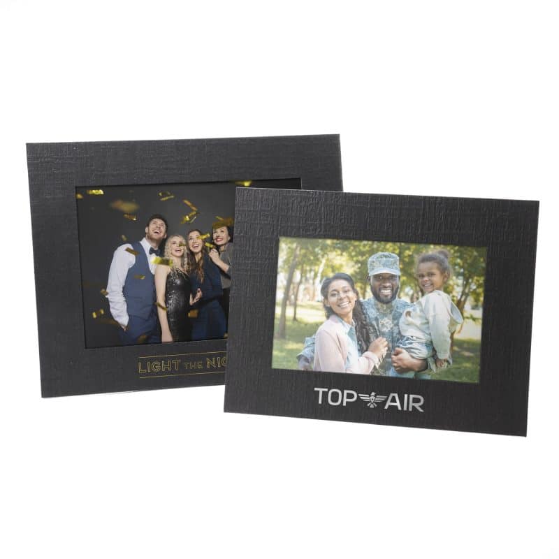 Custom Dual Easel Back Photo Frame - Black for 4"x6" Photo - 1