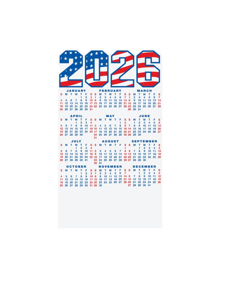 Custom Flag Calendar Magnet (3.84"x 6.6") - 1