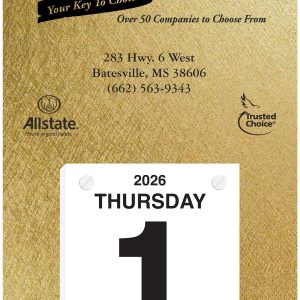 Custom Foil Stamped Daily Calendar (7"x 13")