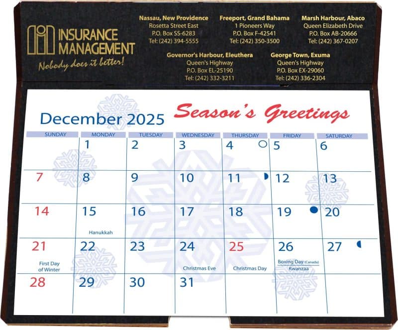 Custom Foil Stamped Easel Back Calendar (6 ¼"x 6 3/8") - 2