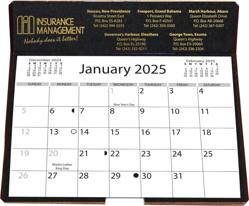 Custom Foil Stamped Easel Back Calendar (6 ¼"x 6 3/8")