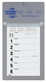 Custom Foil Stamped Weekly Calendar w/Sunday Start (7"x 13") - 6