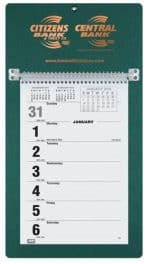 Custom Foil Stamped Weekly Calendar w/Sunday Start (7"x 13") - 7