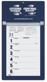Custom Foil Stamped Weekly Calendar w/Sunday Start (7"x 13") - 9