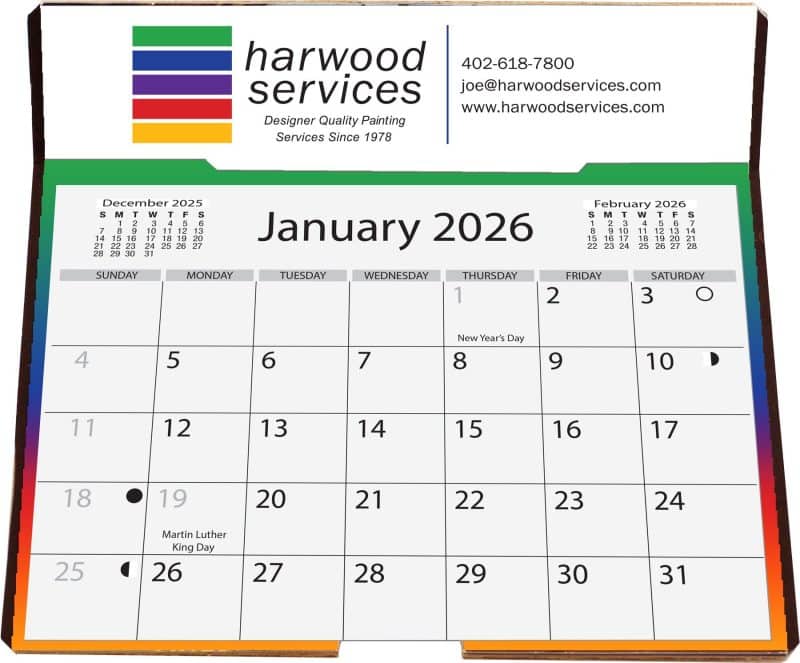 Custom Full Color Easel Back Calendar (6 ¼"x 6 3/8")