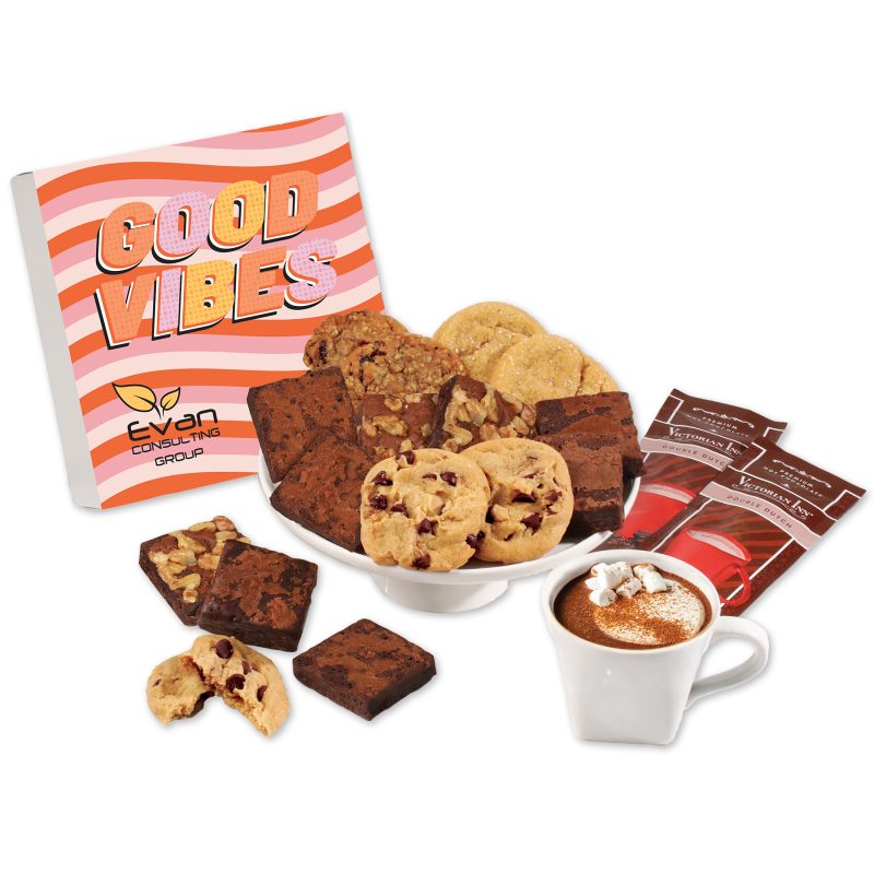 Custom Full Color Gift Box w/Gourmet Cookie & Brownie