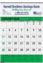 Custom Green Contractor Calendar w/2 Color Imprint (18"x 25")