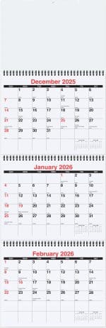 Custom Large 3 Months at a Glance Calendar (10 ¾"x 33 ¾") - 1