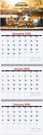 Custom Large 3 Months at a Glance Calendar (10 ¾"x 33 ¾") - 2
