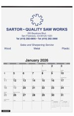 Custom Monthly Wall Calendar w/1 Color Imprint (12 ¼"x 18 ½) - 2