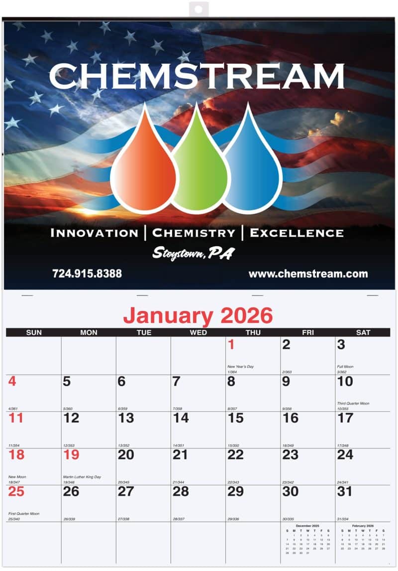 Custom Monthly Wall Calendar w/1 Photo (17"x 24")