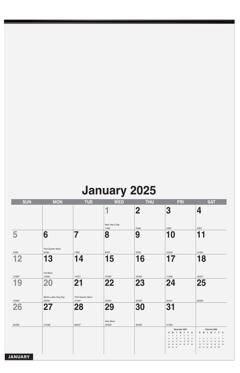 Custom Monthly Wall Calendar w/2 Color Imprint (12 ¼"x 18 ½) - 1