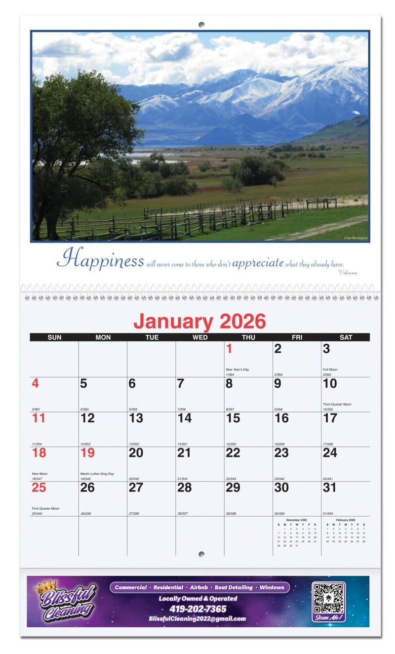 Custom Motivations Monthly Wall Calendar w/Coil Binding (10 5/8"x 18 ¼")