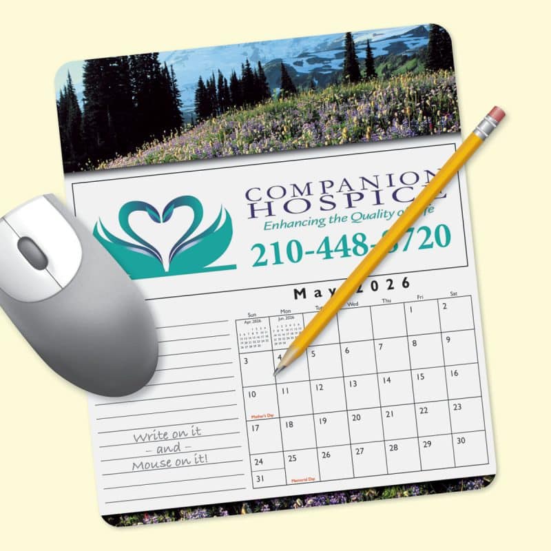 Custom MousePaper® Calendar 24 Month 7.25"x8.5"x.015" Mouse Pad