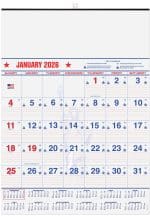 Custom Patriotic Red & Blue Contractor Calendar w/2 Color Imprint (18"x 25") - 1