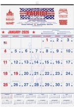 Custom Patriotic Red & Blue Contractor Calendar w/2 Color Imprint (18"x 25")