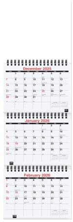 Custom Small 3 Months at a Glance Calendar (6"x 18 ¾") - 1