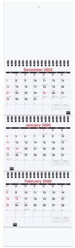 Custom Small 3 Months at a Glance Calendar w/Apron (6"x 20 ¾") - 1