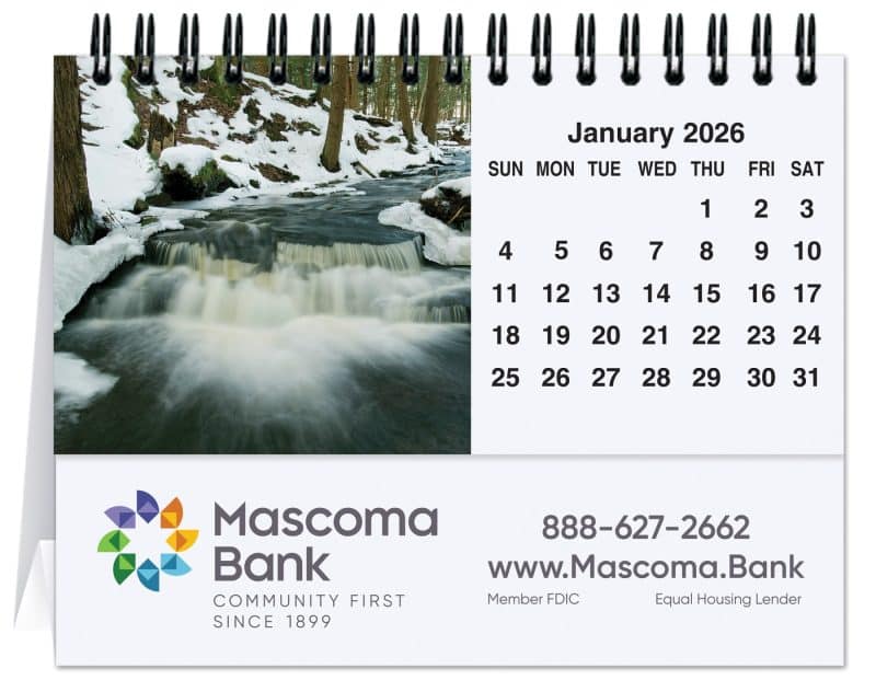 Custom Waterways Water Tent Desk Calendar (5 13/16"x 4 ½")