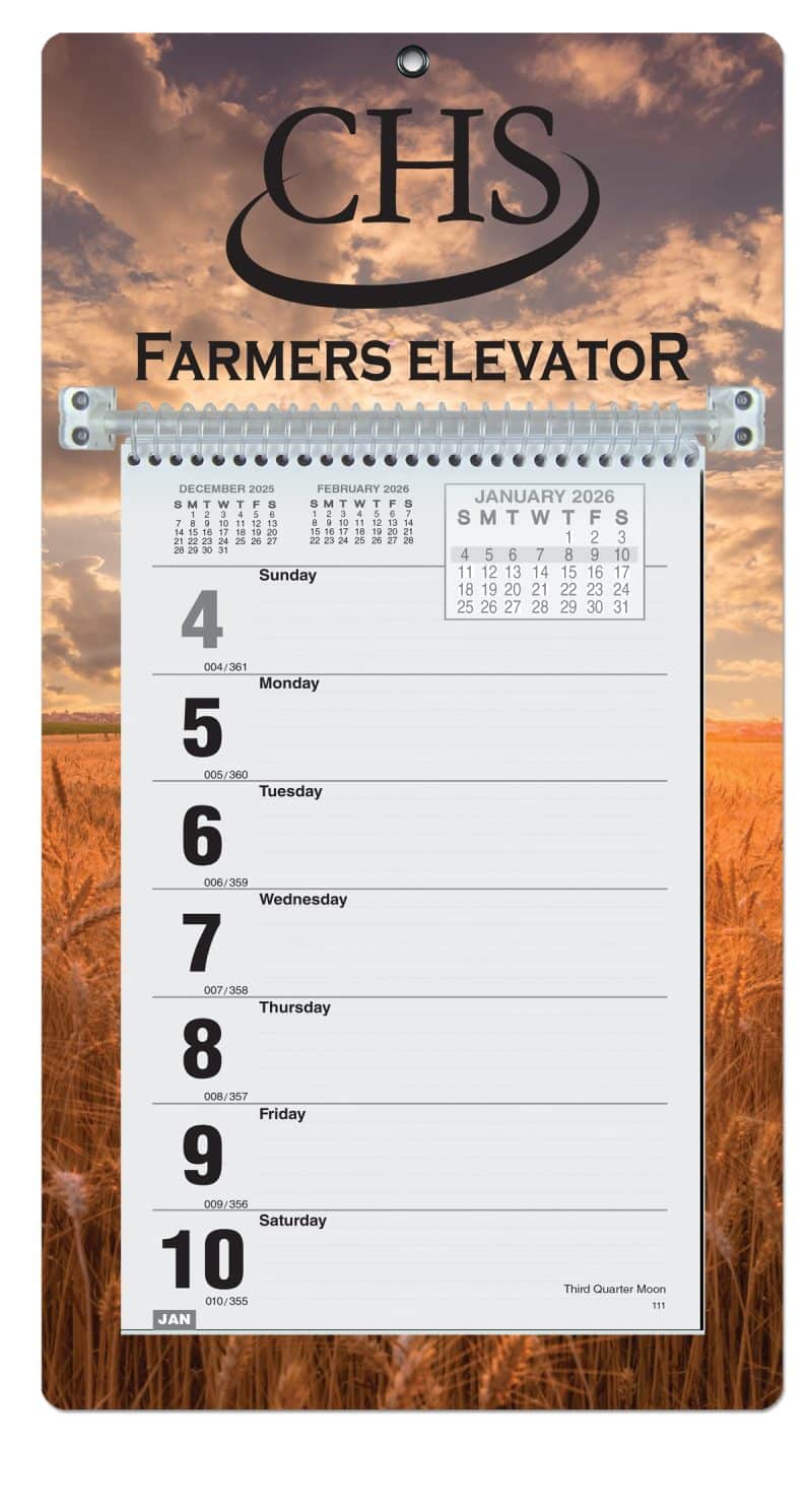 Custom Weekly Wall Calendar w/Sunday Start (7"x 12 ¼")