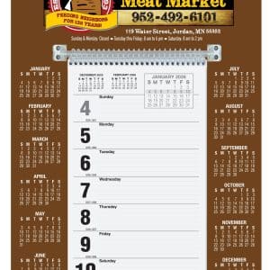Custom Weekly Wall Calendar w/Sunday Start (9"x 12 ¼")