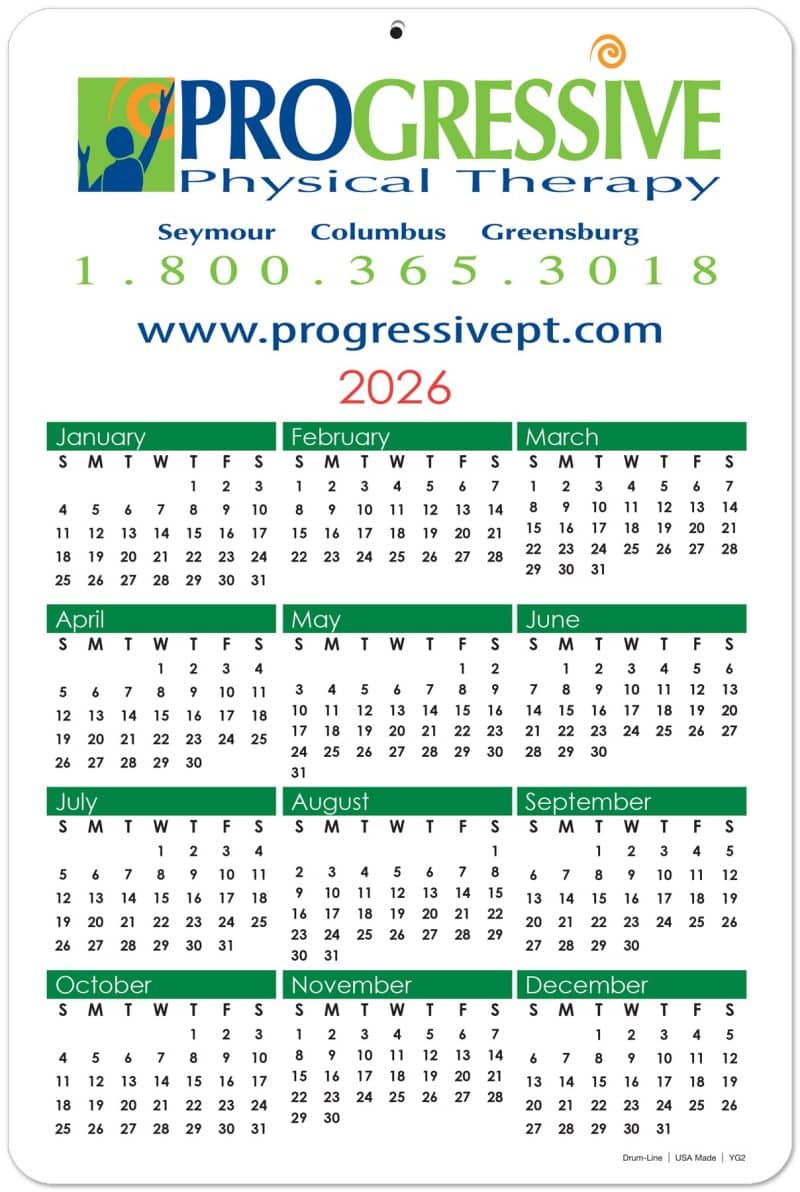 Custom Year at a Glance Calendar Cards (6"x 9")