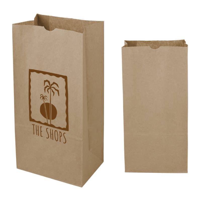 Custom 8# Sos Kraft Paper Bag - 6.12" X 12.43" - 2