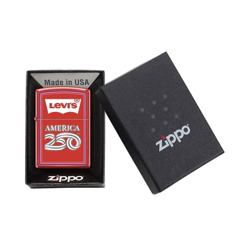Custom America250 Red Matte Zippo® Windproof Lighter - 6