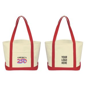 Custom America250™ Medium Starboard 24 Oz. Recycled Cotton Canvas Tote Bag