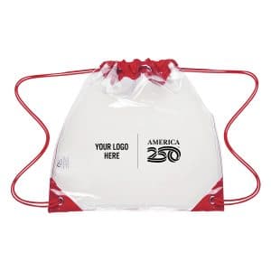 Custom America250™ Touchdown Clear Eva Drawstring Backpack