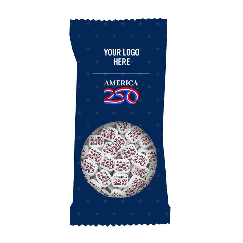 Custom America250™ Zagasnacks™ Pack Promo Bag With Printed Mints - 5"