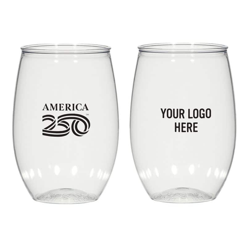 Custom American250™ 16 Oz. Stemless Wine Glass