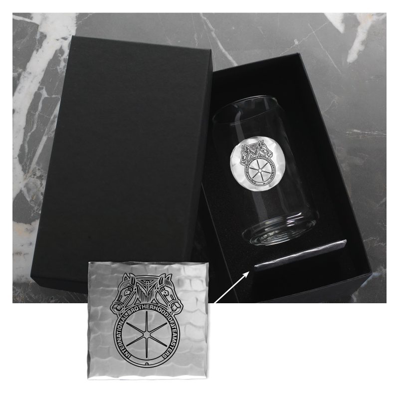 Custom SOHO Single Beer Can Glass and Square Coaster Set