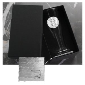 Custom SOHO Single Pilsner and Square Coaster Set