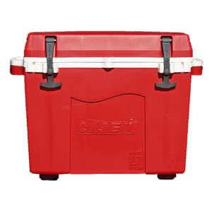 Custom Taiga 27 Quart Cooler: Custom molded Logo