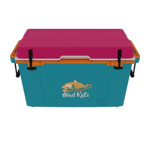 Custom Taiga 55 Quart Cooler: Custom molded Logo