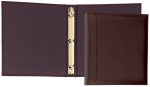 Custom Top Grain Leather 1" Ring Binder (Domestic) - 3