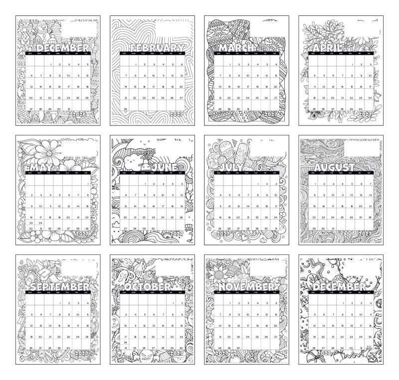 Custom Triumph® Calendars Small Monthly Desk Pad Calendar - Coloring - 1