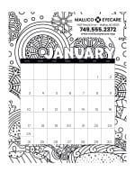Custom Triumph® Calendars Small Monthly Desk Pad Calendar - Coloring