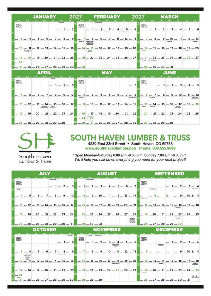 Custom Triumph® Calendars Small Quantity Custom Span-A-Year Calendar - 1