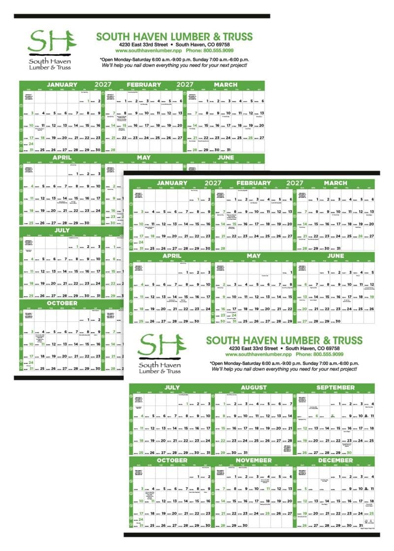 Custom Triumph® Calendars Small Quantity Custom Span-A-Year Calendar