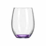 Custom Wine O'Clock 9oz ARC Stemless Wine Glass C8832 with Color Bottom - 6