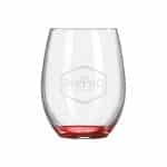 Custom Wine O'Clock 9oz ARC Stemless Wine Glass C8832 with Color Bottom - 7
